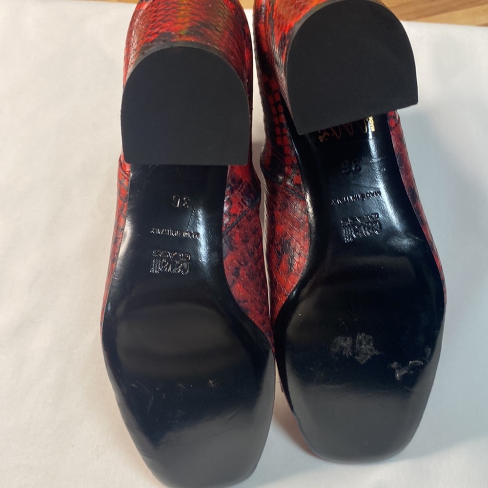 Cavalli Class Red Python Block Heel Boots - image 4